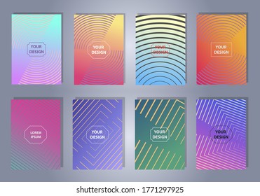 Set of color geometric background. Vector illustration template. Background for banner, flyer, business card, poster, wallpaper, brochure, smartphone screen, mobile app