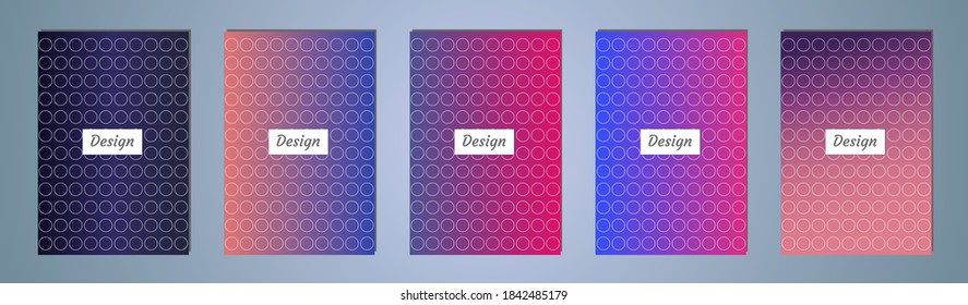 Set of color geometric background. Vector illustration template. Background for banner, flyer, business card, poster, wallpaper, brochure, smartphone screen, mobile app
