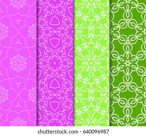 set of color geometric floral ornament. modern pattern. seamless vector illustration. for interior design, textile, wallpaper