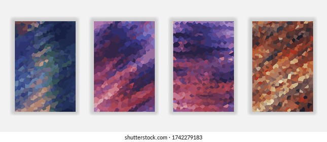 Conjunto de color Geométrico Moderno fondo creativo. Textura de la ilustración de gradiente de estilo de polo bajo
