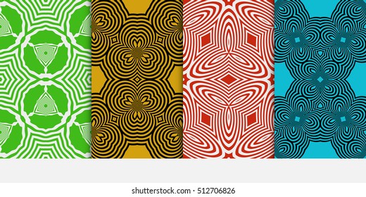 set of color geometric pattern of abstract lines and shapes. Seamless vector illustration. For design, wallpaper, background fills, card, banner, flyer. color