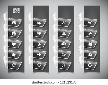 set of color glass ribbons. Vector illustration