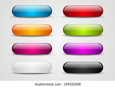 Set of color glossy buttons