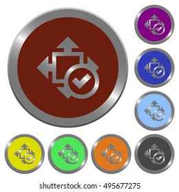 Set of color glossy coin-like accept size buttons
