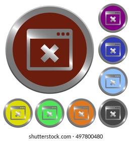 Set of color glossy coin-like application cancel buttons