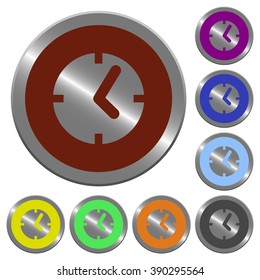 Set of color glossy coin-like clock buttons.