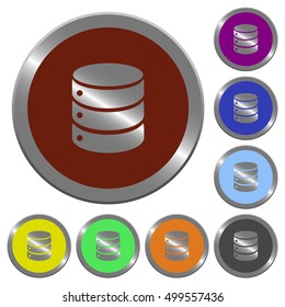 Set of color glossy coin-like database buttons