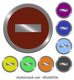 Set of color glossy coin-like delete buttons.