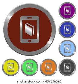 Set of color glossy coin-like e-book buttons