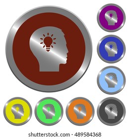 Set of color glossy coin-like idea buttons