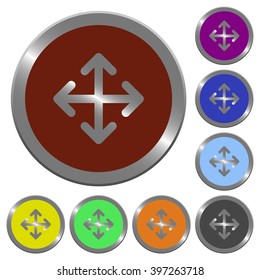 Set of color glossy coin-like move buttons.