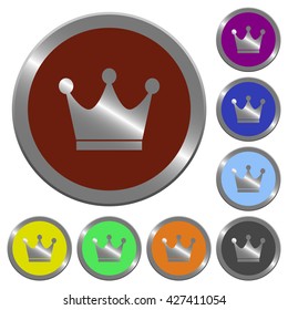 Set of color glossy coin-like premium services buttons.