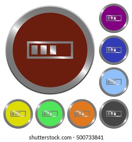 Set of color glossy coin-like progressbar buttons