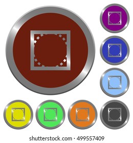 Set of color glossy coin-like rounded corners buttons