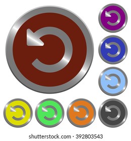 Set of color glossy coin-like undo changes buttons.