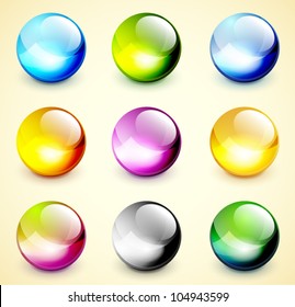 Set of color glossy spheres