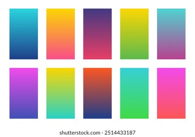 conjunto de gradação de cores coleção de plano de fundo vertical