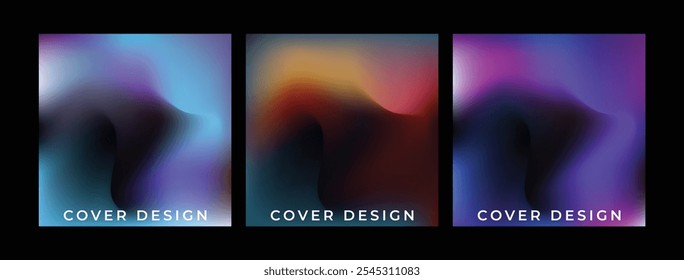 Set of Color gradient background , Abstract colorful gradient flow background 