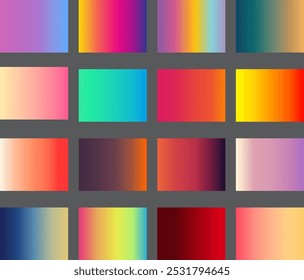 Set of color gradient backgrounds. Set of simple colored gradient backgrounds. Seamless pattern, vector illustration