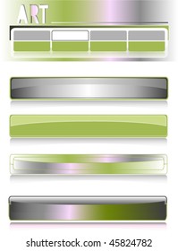A set of color gradient buttons