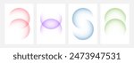 Set of color gradient round shapes. Futuristic abstract backgrounds with light soft colored spheres for creative graphic design. Vector illustration.