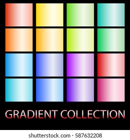 set of color gradients for your design. Vector brightly colored gradient for your design. Vector illustration. Colorful line gradient background pack.
