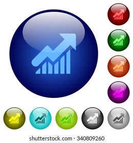 Set of color graph glass web buttons. Arranged layer structure.