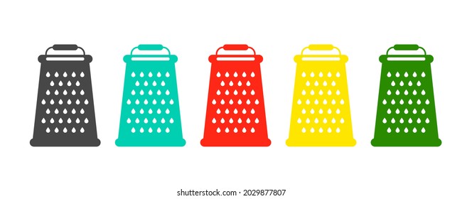 Set of color Grater icon isolated on clean background. Vector illustration