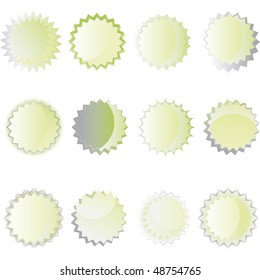 set of color green web buttons. Vector illustration