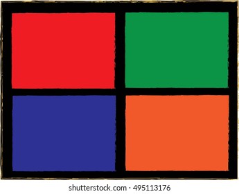 Set of color Grunge frame - abstract texture. Stock vector design template - easy to use