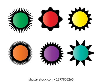 Set of color Grunge Post Stamps.Vector Distress Shapes.