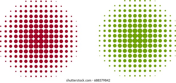  Set Of Color Halftone circles,dots pattern, Vector. It Can Use For Logo, Banner.