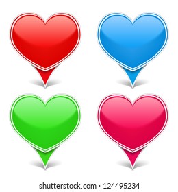 Set of color hearts, vector eps10 illustration