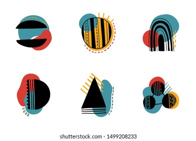 Set color  icon abstract form. Creative symbol design.Vector illustration.