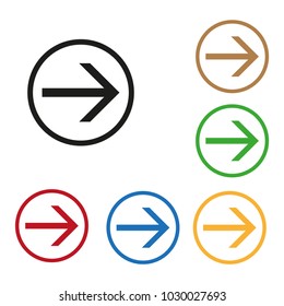 Set of color icon arrows