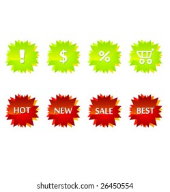 Set color icon for shop. Vector. For web-design.