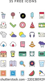 set of color icons with eps 10