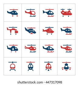 Set color icons of helicopters