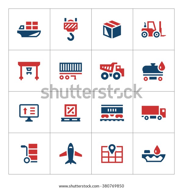 Set color icons of logistic isolated on\
white. Vector illustration