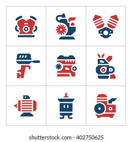 Set color icons of motor and engine
