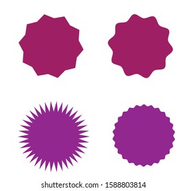 Set of color icons price stickers, labels. Vector illustration. 4 different types. Flat style.