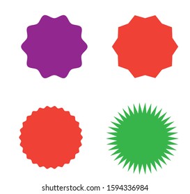 Set of color icons price stickers, labels. Vector illustration. 4 different types. Flat style.