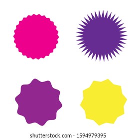Set of color icons price stickers, labels. Vector illustration. 4 different types. Flat style.