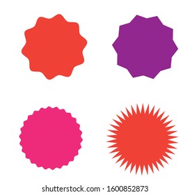 Set of color icons price stickers, labels. Vector illustration. 4 different types. Flat style.