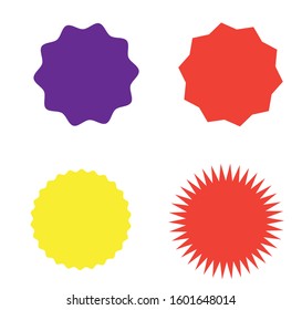 Set of color icons price stickers, labels. Vector illustration. 4 different types. Flat style.