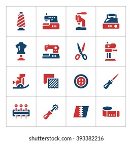 Set color icons of sewing