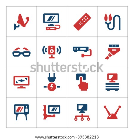 Set color icons of television