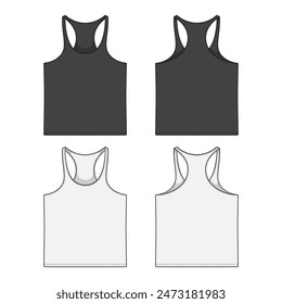 Set of color illustrations with sports jersey, shirt for fitness. Isolated vector objects on a white background.