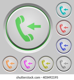 Set of color Incoming call sunk push buttons.