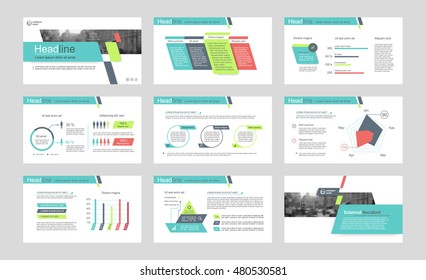 Conjunto de elementos infográficos de cores para modelos de apresentação. Folheto, Relatório anual, design da capa do livro. Folheto, layout, design de modelo de layout Flyer. Fácil de editar.